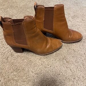 Madewell Tan Leather Ankle Booties